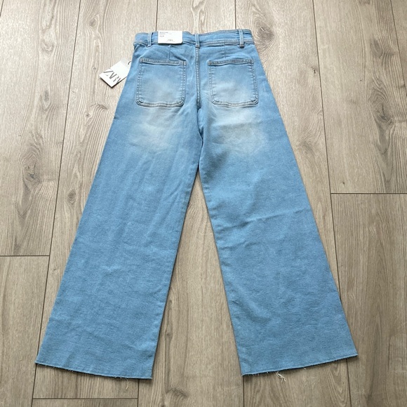 Zara Wide Leg Jeans Marine Pant Girls 13-14 Years Blue NWT High Waist - Picture 2 of 7
